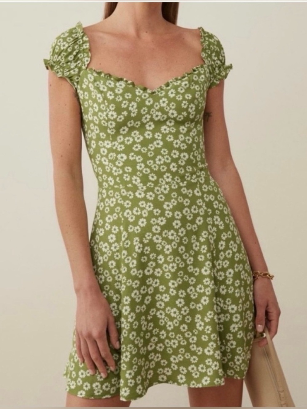 Reformation Pacey Dress – Fennel Floral | Size 2